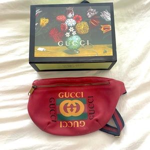 Gucci Logo Red Fannypack purse